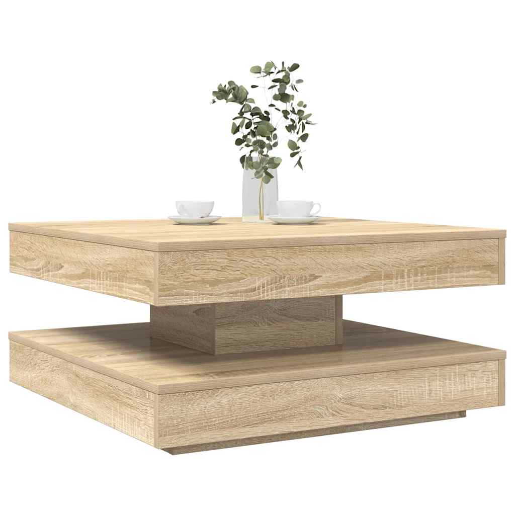 Sonoma tölgy dohányzóasztal 360 fokban forgatható 70x70x34,5 cm