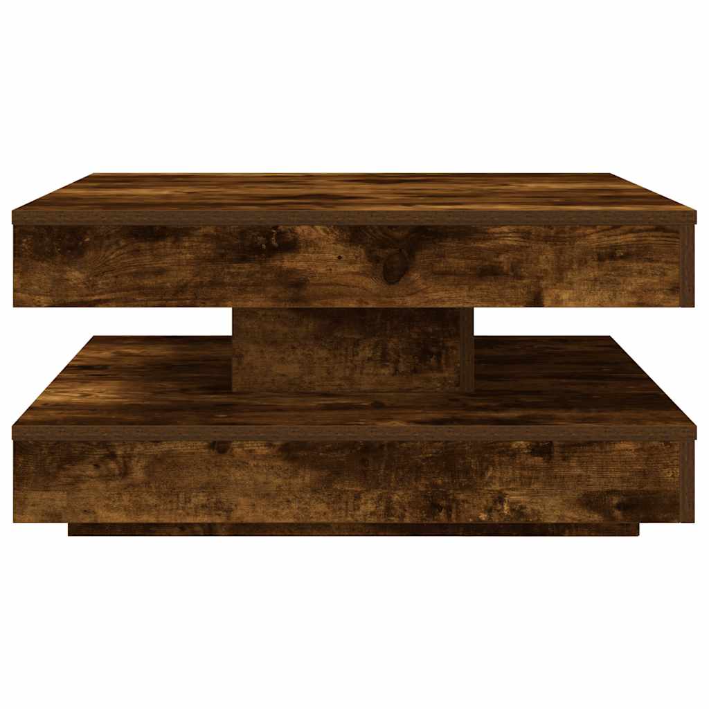 Füstös tölgy dohányzóasztal 360 fokban forgatható 70x70x34,5 cm 4