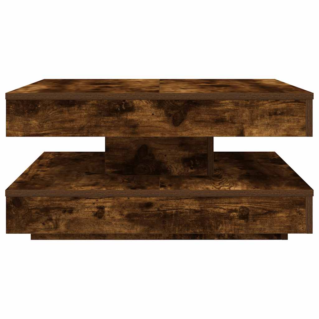 Füstös tölgy dohányzóasztal 360 fokban forgatható 70x70x34,5 cm 5
