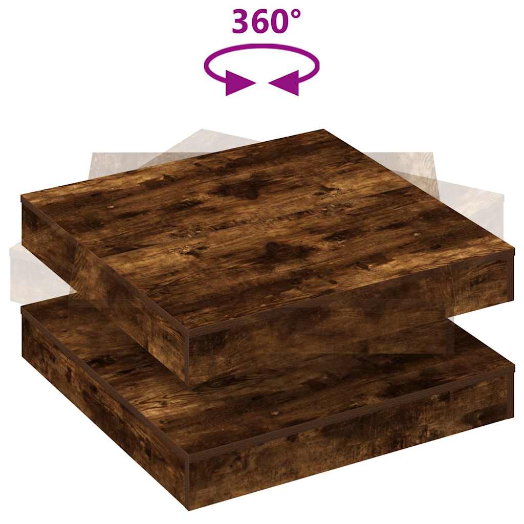 Füstös tölgy dohányzóasztal 360 fokban forgatható 70x70x34,5 cm 7