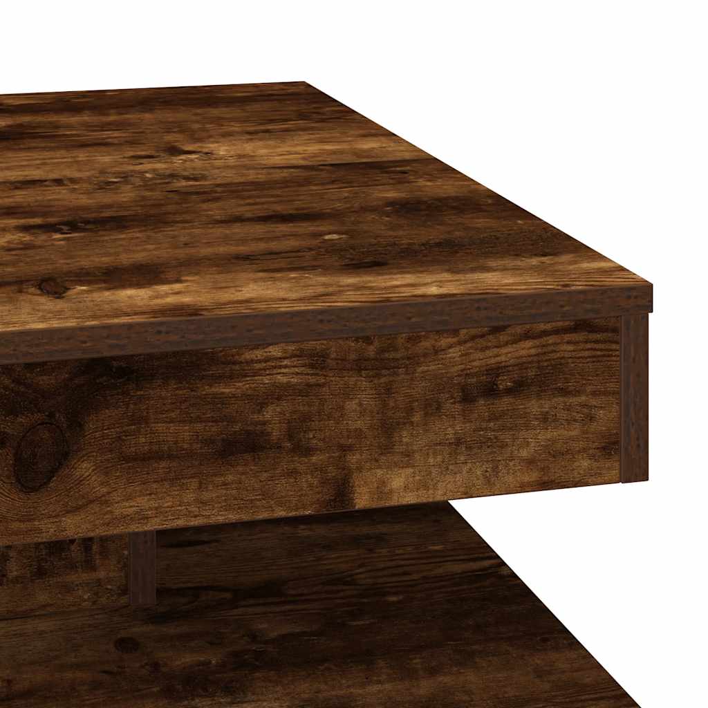 Füstös tölgy dohányzóasztal 360 fokban forgatható 70x70x34,5 cm 8
