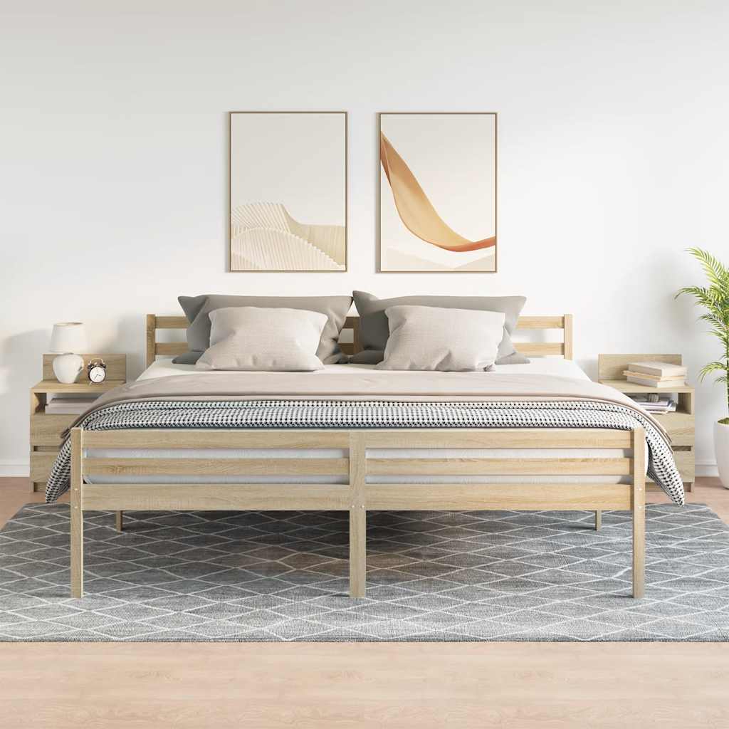 2 db sonoma tölgy színű éjjeliszekrény 2 fiókkal 40x33x60 cm 3