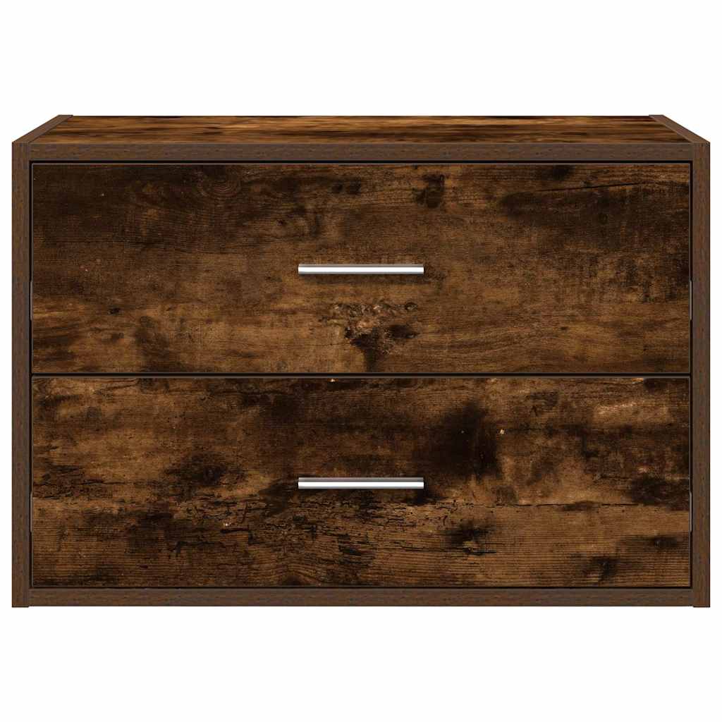 Szekrény 2 fiókkal füstölt tölgy 60x31x40 cm gépi forgácsolt fa 4