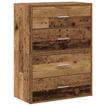 2 db antik fa szerelt fa szekrény 4 fiókkal 60 x 31 x 40 cm 2