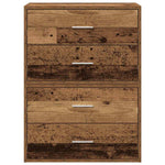 2 db antik fa szerelt fa szekrény 4 fiókkal 60 x 31 x 40 cm 4