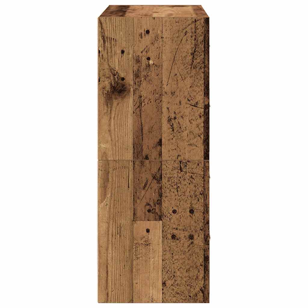 2 db antik fa szerelt fa szekrény 4 fiókkal 60 x 31 x 40 cm 6