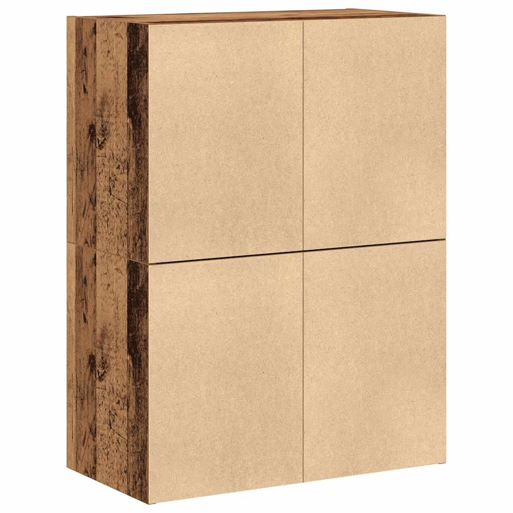 2 db antik fa szerelt fa szekrény 4 fiókkal 60 x 31 x 40 cm 7