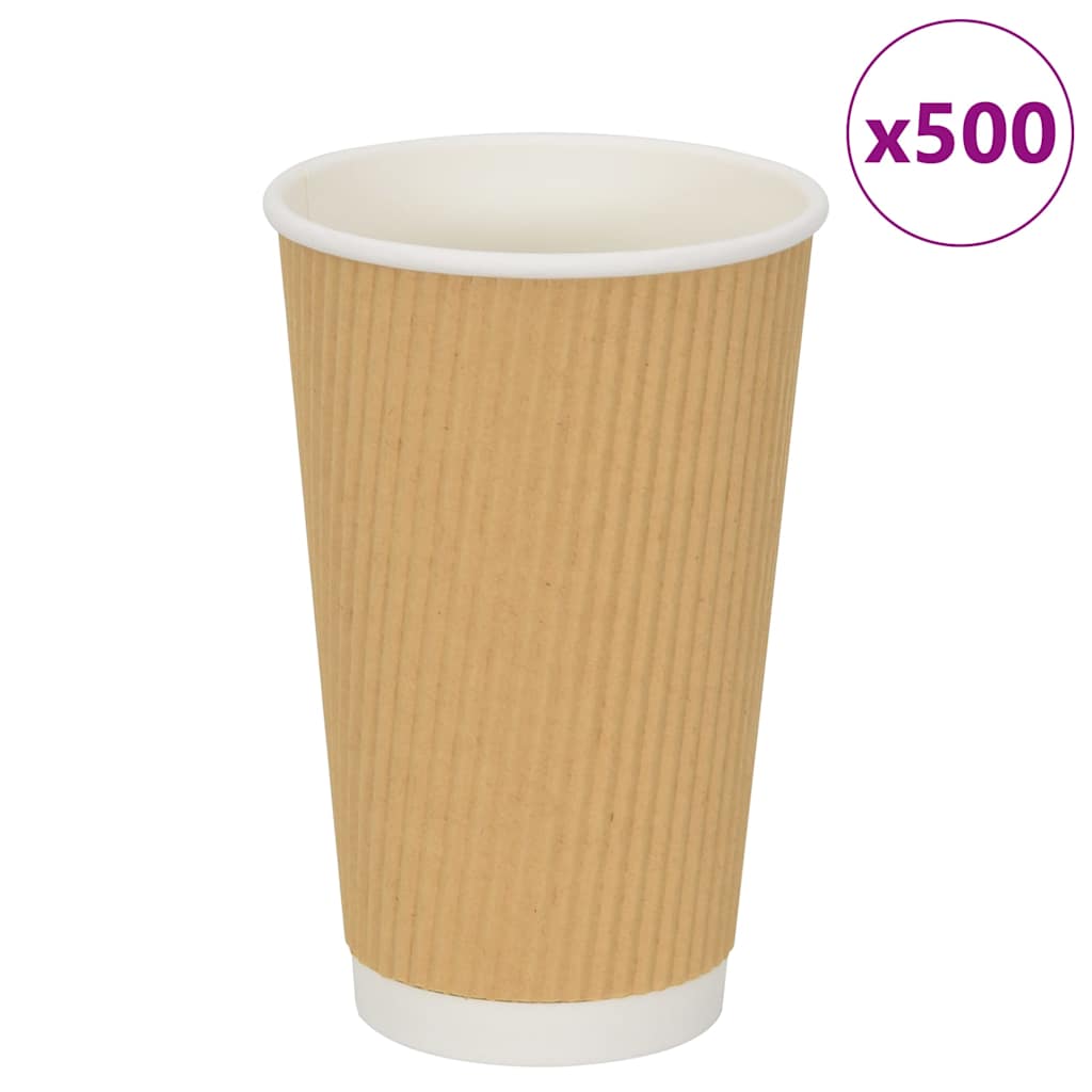 500 db barna papír kávéscsészék 16oz 400ml