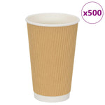 500 db barna papír kávéscsészék 16oz 400ml