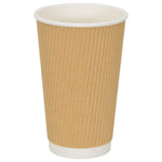500 db barna papír kávéscsészék 16oz 400ml 2