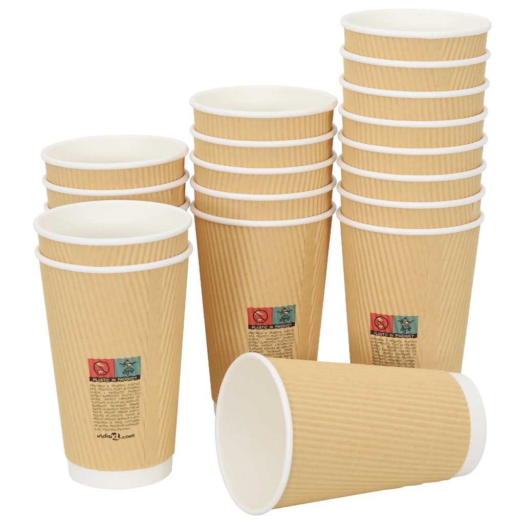 500 db barna papír kávéscsészék 16oz 400ml 3