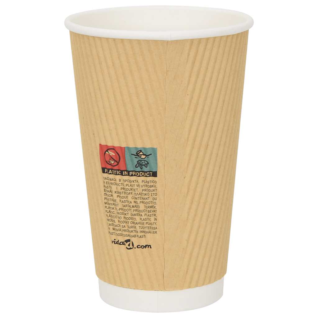 500 db barna papír kávéscsészék 16oz 400ml 4