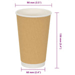 500 db barna papír kávéscsészék 16oz 400ml 7