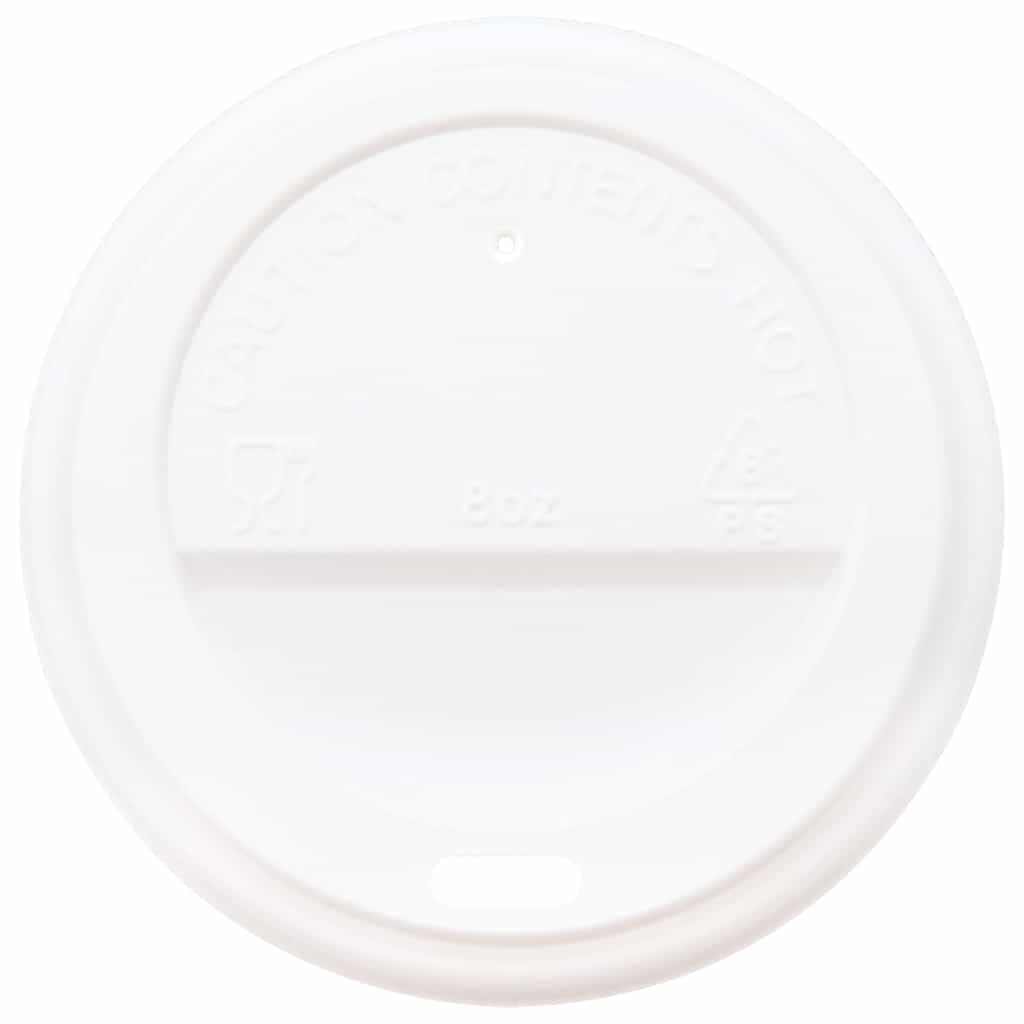 Papír kávéscsésze fedelek Ø80 mm 8oz 1000 db Fehér műanyag 3