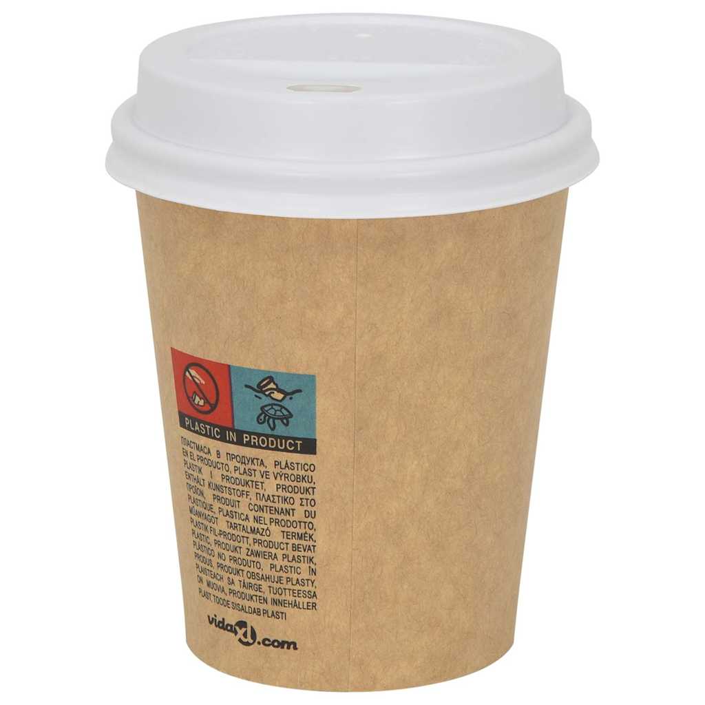 Papír kávéscsésze fedelek Ø80 mm 8oz 1000 db Fehér műanyag