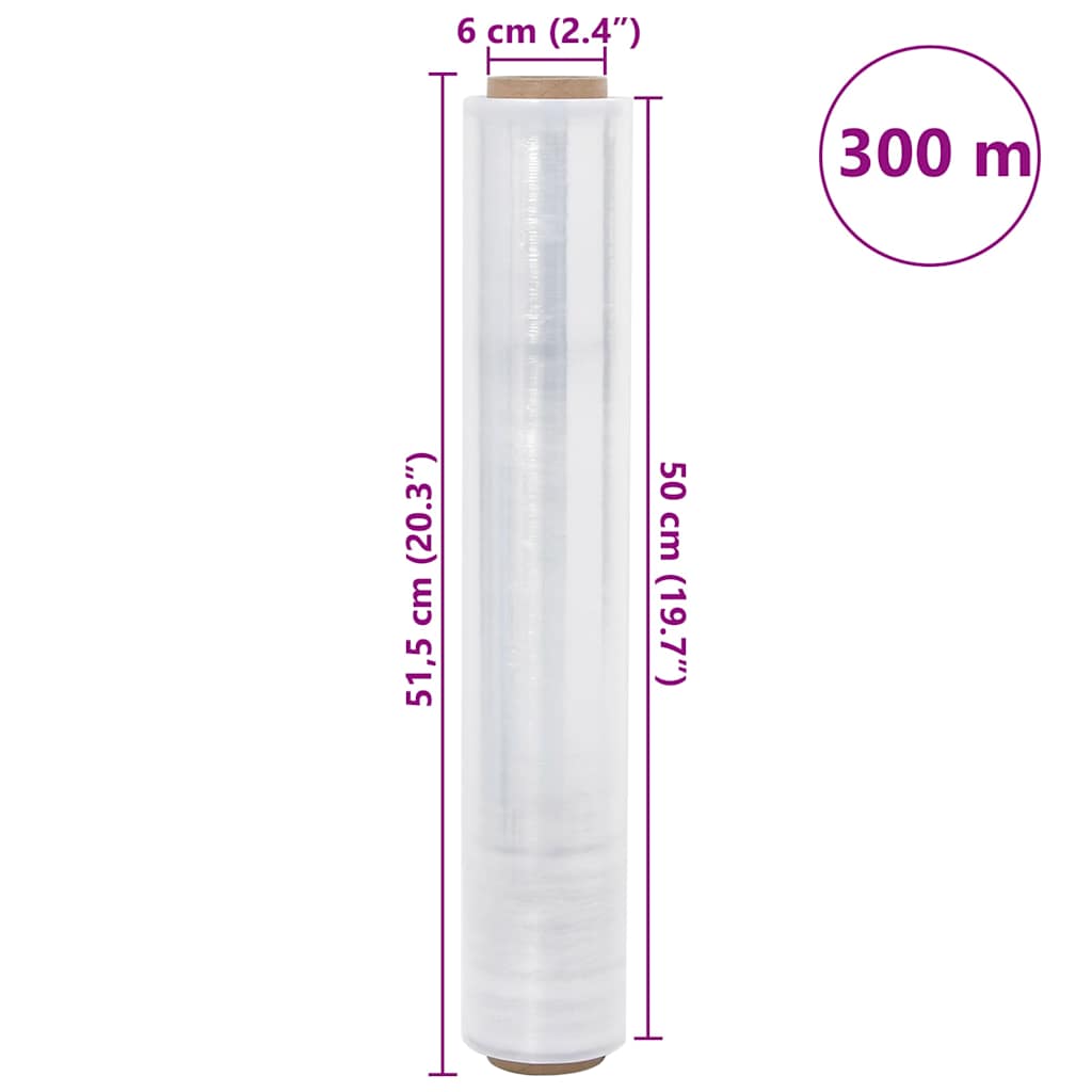 Stretch fólia 2 db átlátszó 20 μm 50 cm x 300 m 7