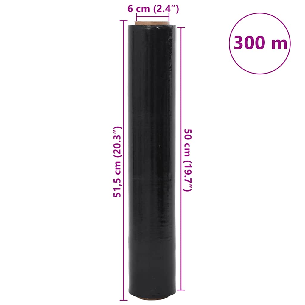 Stretch fólia 6 pcs fekete 23 μm 50 cm x 300 m 7