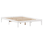 Fehér tömör fenyőfa könyvespolcos ágy matrac nélkül 150x200 cm 5