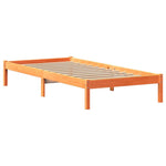 Barna tömör fenyőfa könyvespolcos ágy matrac nélkül 75 x 190 cm 5