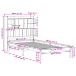 Fehér tömör fenyőfa könyvespolcos ágy matrac nélkül 90 x 190 cm 11
