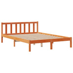Barna tömör fenyőfa könyvespolcos ágy matrac nélkül 160 x 200cm 5