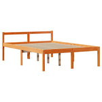 Viaszbarna tömör fa könyvespolcos ágy matrac nélkül 140 x 190cm 8