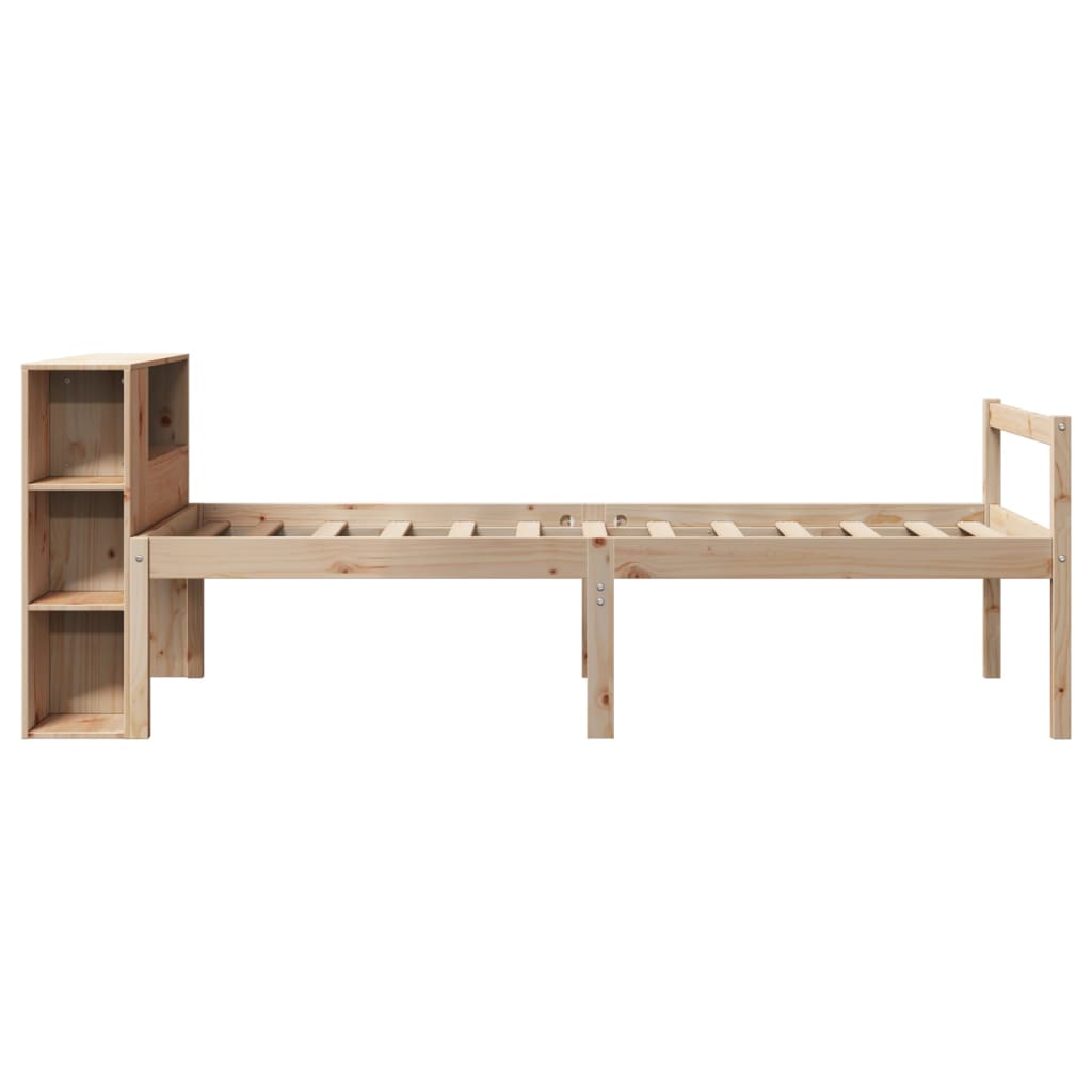 Tömör fenyőfa könyvespolcos ágy matrac nélkül 75 x 190 cm 5