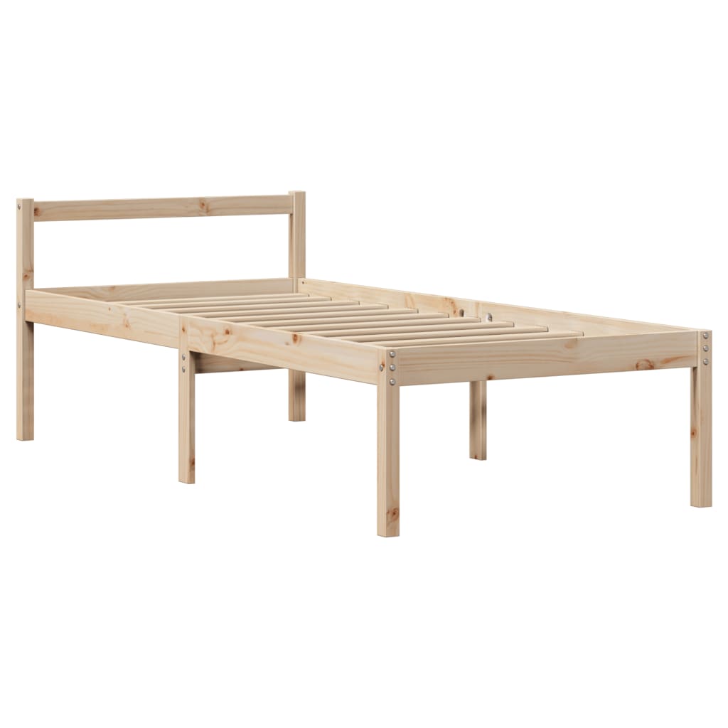 Tömör fenyőfa könyvespolcos ágy matrac nélkül 75 x 190 cm 8