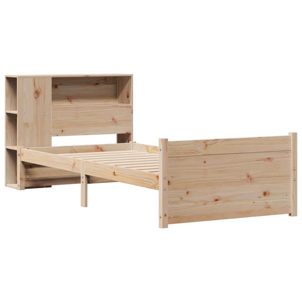 Tömör fenyőfa könyvespolcos ágy matrac nélkül 75 x 190 cm 3