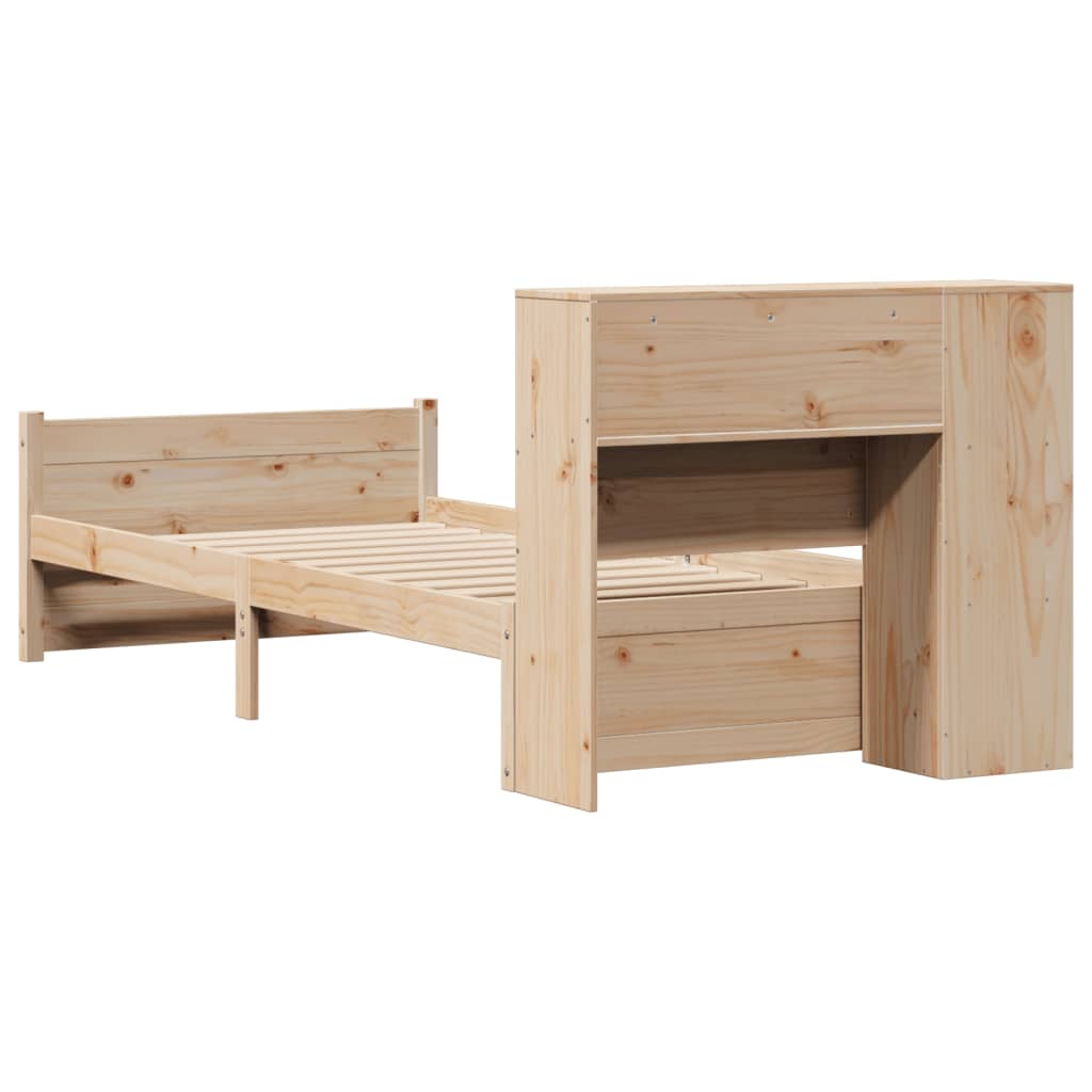 Tömör fenyőfa könyvespolcos ágy matrac nélkül 75 x 190 cm 6