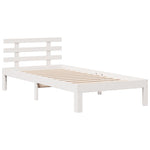 Fehér tömör fenyőfa könyvespolcos ágy matrac nélkül 90 x 190 cm 8