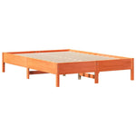 Barna tömör fenyőfa könyvespolcos ágy matrac nélkül 140 x 190cm 8