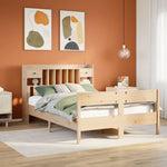 Tömör fenyőfa könyvespolcos ágy matrac nélkül 135 x 190 cm