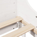 Fehér tömör fa könyvespolcos ágy matrac nélkül 160 x 200 cm 9