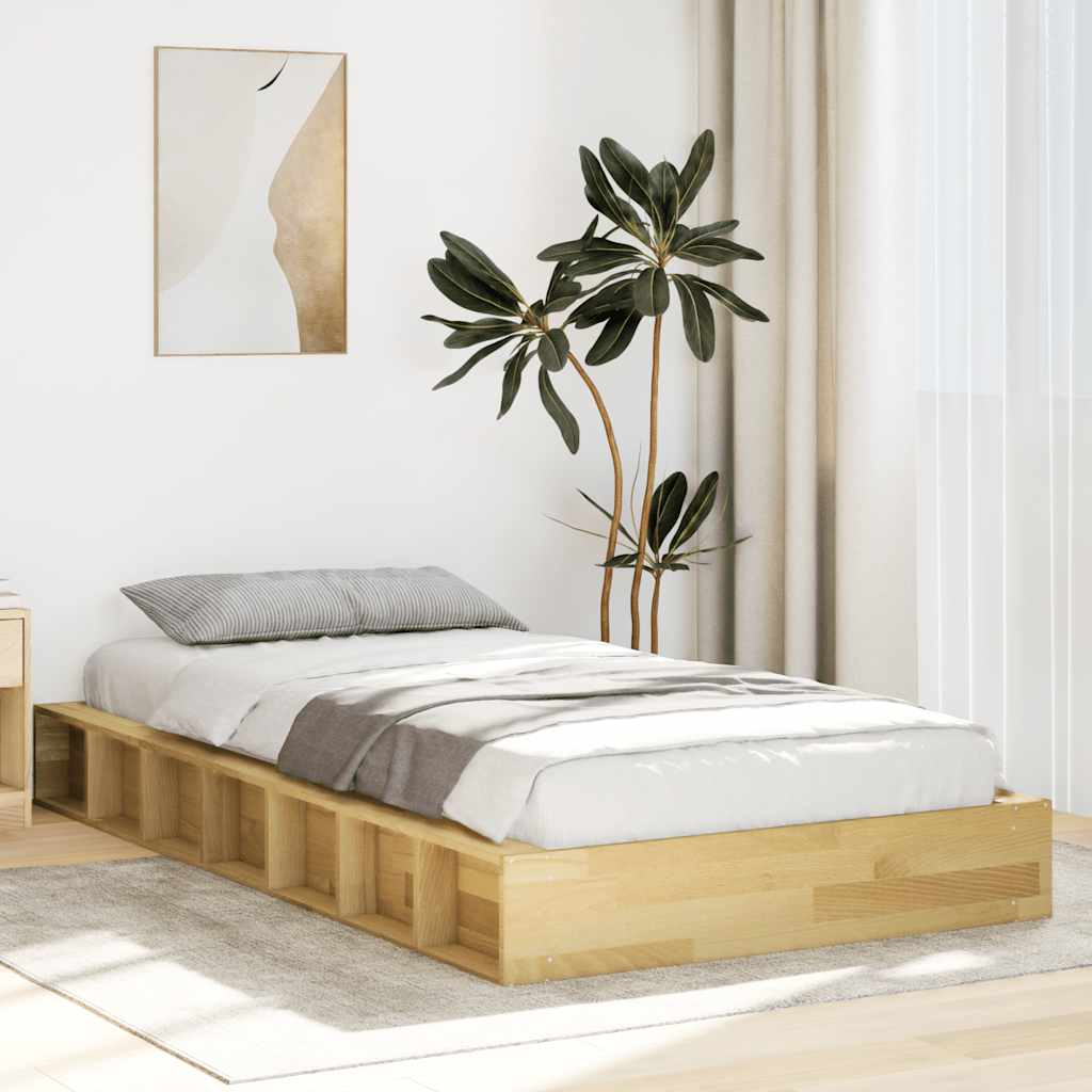 Ágykeret matrac nélkül 75x190 cm tömör fa tölgyfa