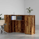 Recepciós pult antik fa 180x50x103,5 cm szerelt fa 3