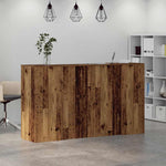 Recepciós pult antik fa 180x50x103,5 cm szerelt fa 4