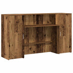 Recepciós pult antik fa 180x50x103,5 cm szerelt fa 6