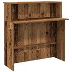 Recepciós pult antik fa 180x50x103,5 cm szerelt fa 8