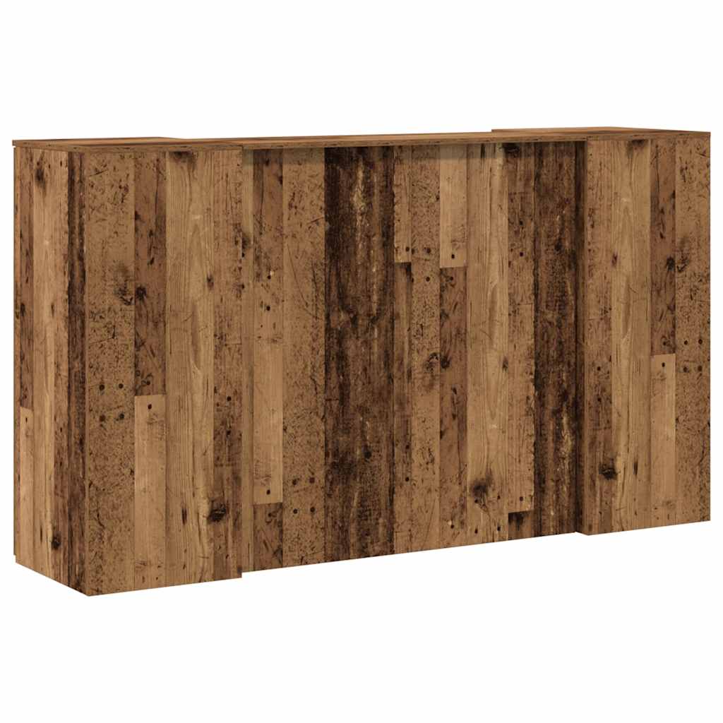 Recepciós pult antik fa 180x50x103,5 cm szerelt fa 11