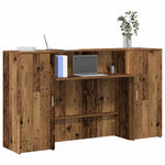 Recepciós pult antik fa 180x50x103,5 cm szerelt fa