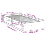 Kanapéágy ágy matrac 75x190 cm tömör fa fenyőfa 11