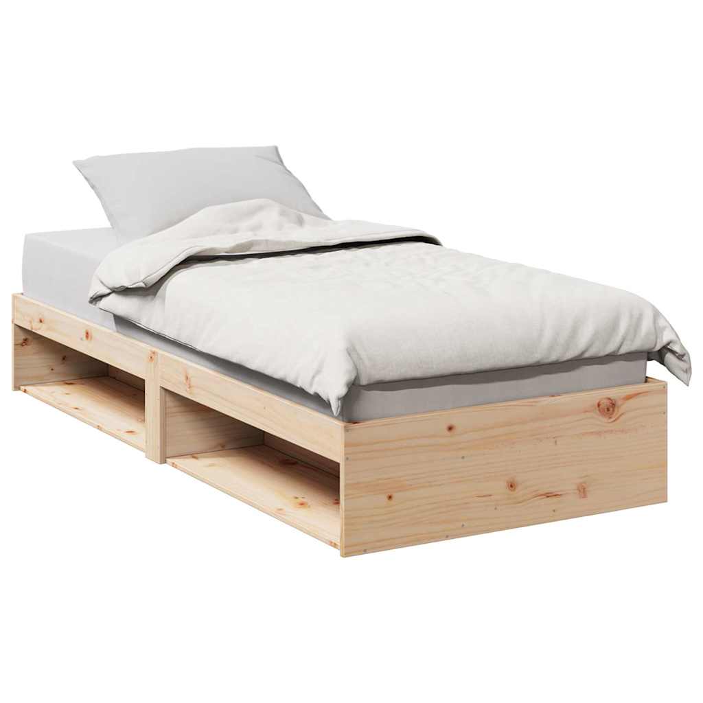 Kanapéágy ágy matrac 75x190 cm tömör fa fenyőfa