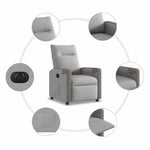 Felhőszürke szövet elektromos dönthető fotel 13