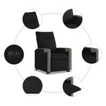 Elektromos felállást segítő fekete szövet dönthető fotel 11