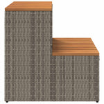 Pezsgőfürdő lépcső szürke 50x50x50,5cm polyrattan és akácfa 5