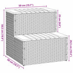 Pezsgőfürdő lépcső szürke 50x50x50,5cm polyrattan és akácfa 9