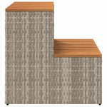 Pezsgőfürdő lépcső 50x50x50,5cm polyrattan és akácfa 5