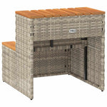 Pezsgőfürdő lépcső 50x50x50,5cm polyrattan és akácfa 6