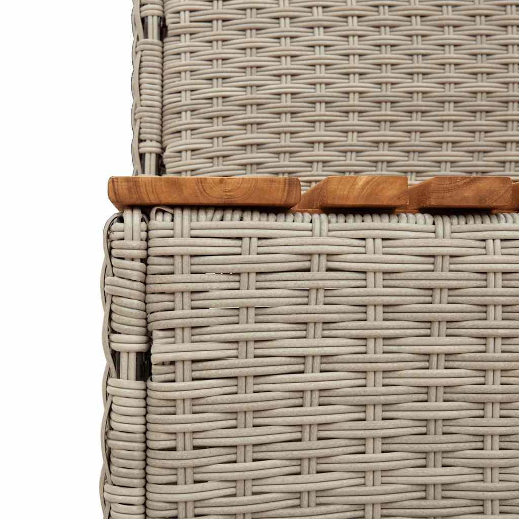 Pezsgőfürdő lépcső 50x50x50,5cm polyrattan és akácfa 7